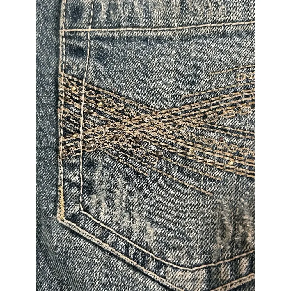 Aeropostale Hailey Skinny Flare Jeans Low Rise Womens 5/6 Y2K Stretch Blue Denim
